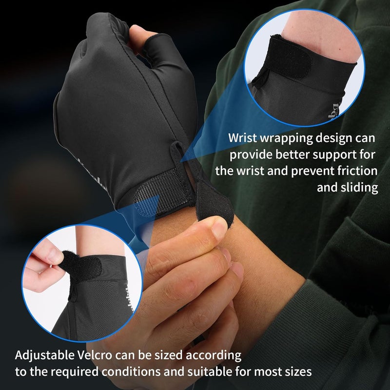 Kooloba Pool Glove for Left Hand - 3 Finger Billiards and Snooker Shooting Glove for Men & Women With Adjustable Velcro - Image 5